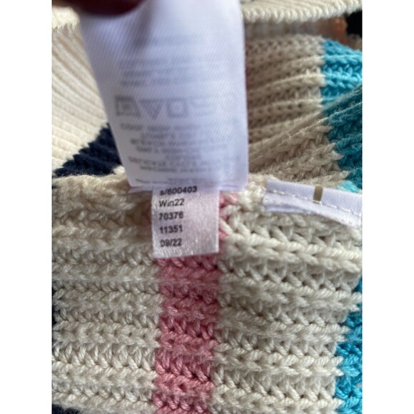 Ann Taylor Loft Rainbow Striped Cardigan Sweater. Staud Style Cotton Blend LARGE - Picture 9 of 9